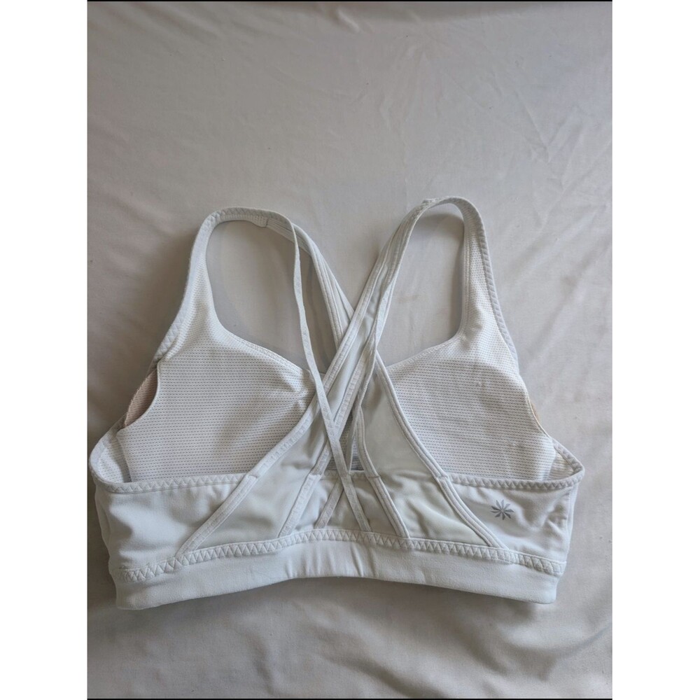 Athleta White Crisscross Back Mesh Sports Bra - White